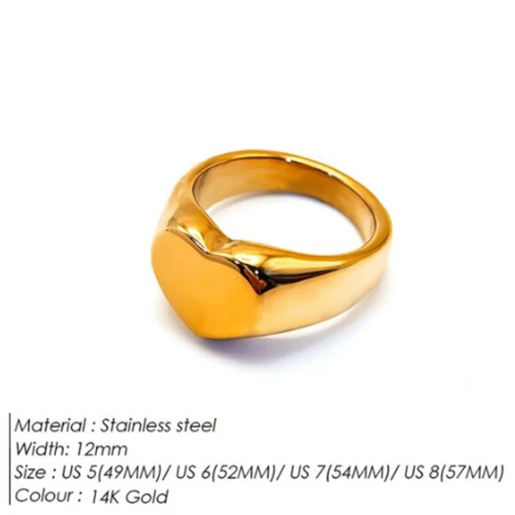 Jewelry - Heart Ring 316 Stainless Steel Punk Style Geometric